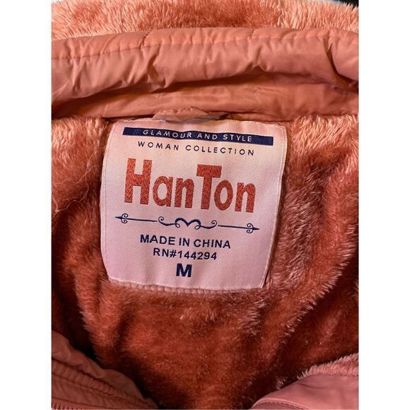 HanTon Faux Fur Hood Jacket Size Medium - Picture 13 of 16